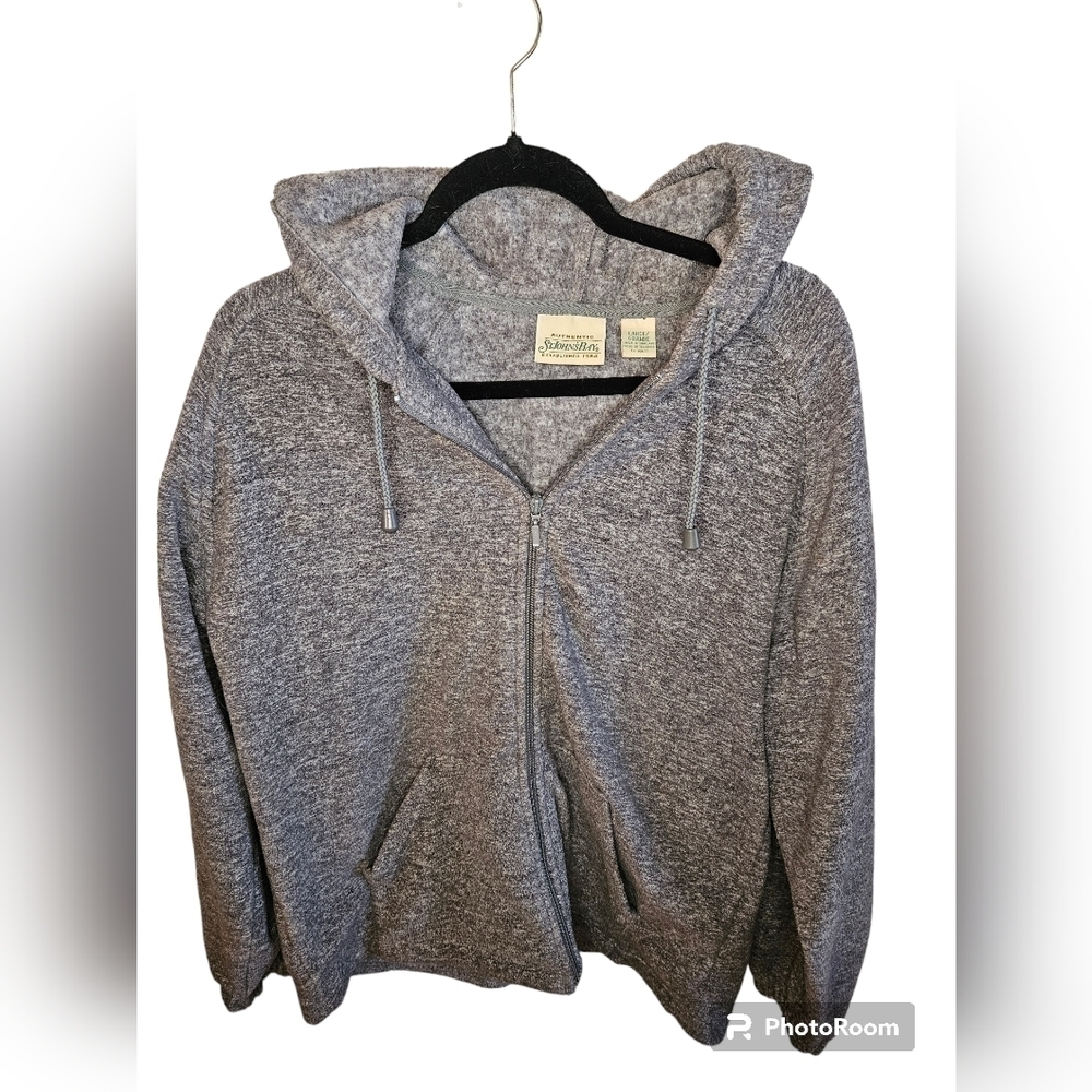 St. John's Bay Gray hoodie sweat shirt  size large.